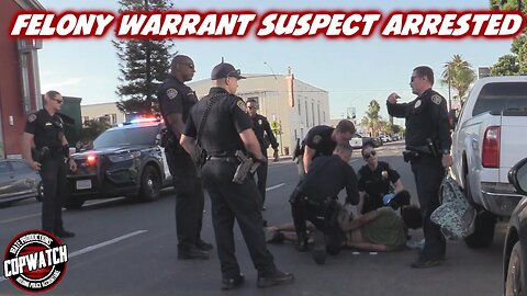 Cops Take Down Felony Warrant Suspect in the Street | Copwatch