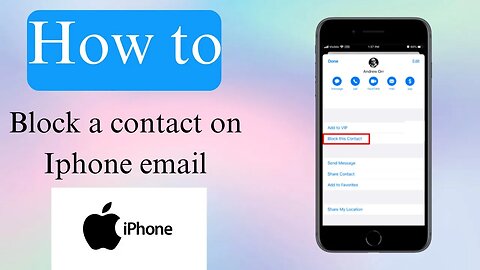 How to block contact on iphone email app?