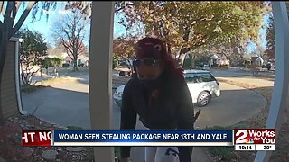 Woman seen stealing package near 13th and Yale