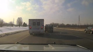 Dashcam of stolen ambulance police chase