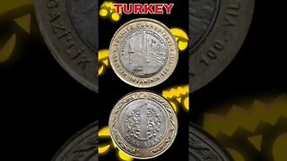 Turkey 1 Lira 2021.#shorts #coinnotesz