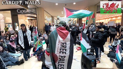 St David's Shopping Centre occupied by Pro-Palestinians Protesters, Cardiff, Wales