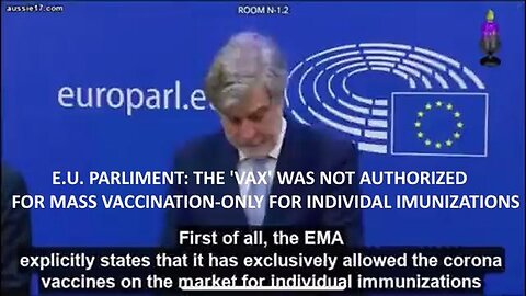 E.U. PARLIAMENT: THE "VAX" WAS NOT AUTHORIZED FOR MASS VACCINATION - ONLY INDIVIDUAL IMUNIZATIONS