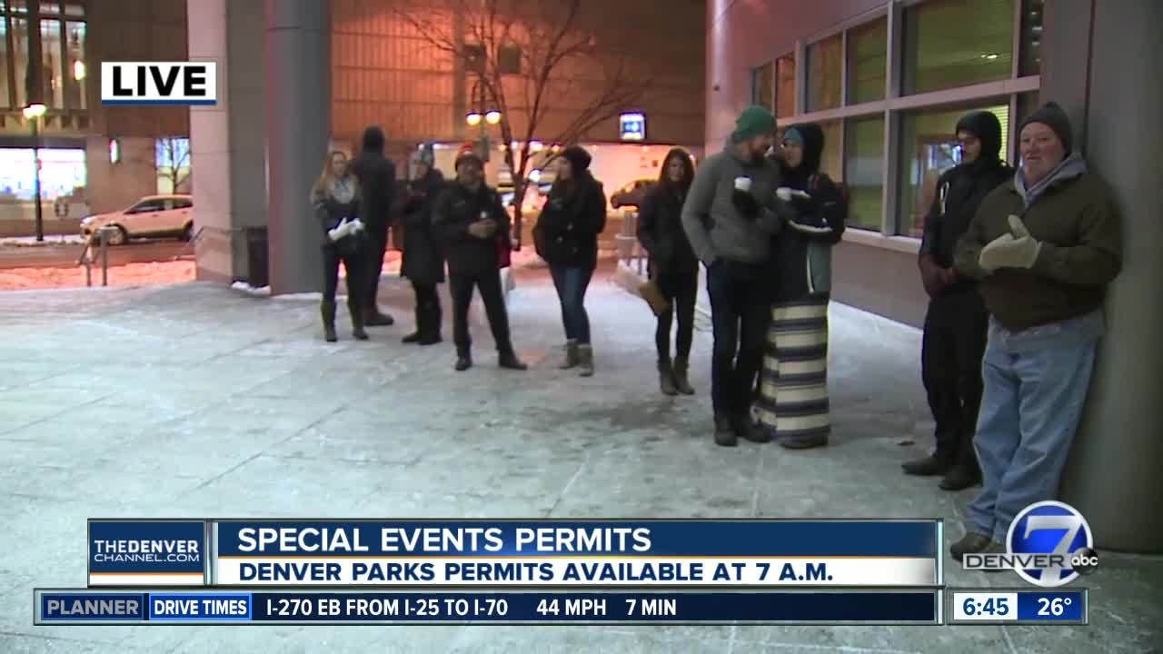 Dozens wait hours in the cold to get Denver parks permit for 2020