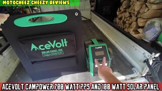 ACEVOLT Campower 700 watt LiFePo4 Pure Sine 672wh Portable Power Station & 100 watt solar panel