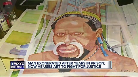 Man exonerated after years in prison uses art to fight for justice