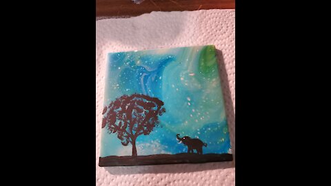 Acrylic Pouring with embellishment