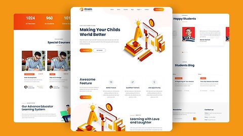 Education Website Design: HTML, CSS & JS