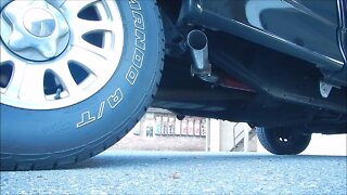 Single Loud Cherry bomb Exhaust on A 2001 Ford F-150 Stock cats