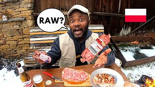 Eating Poland’s Most Bizarre RAW MEAT Spread In Frozen Village
