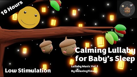 Soothing Lullaby Sleep Music - Floating Lanterns and Starry Sky - Low Stimulation - 10 Hours