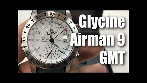 Glycine Airman 9 White Dial Automatic GMT Triple Time Zone Watch 3840 Review