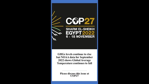 There is a serious issue that needs to be discussed at the COP27 conference November 2022