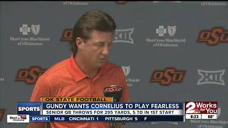 Mike Gundy happier with Taylor Cornelius' debut after watching the tape