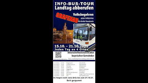 Info Bus Tour Landtag Abberufen Veranstaltung in Grafenau (Text lesen)