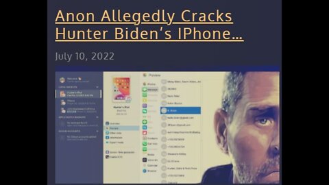 (The Patriot Hour) Anon Hacked Hunter Biden's IPhone [Panic In D.C] No Sleep.