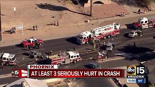 Three seriously hurt in west Phoenix crash