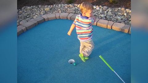 Mini Toddler REALLY Doesn't Understand Mini Golf