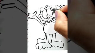 How to draw and paint Garfield #shorts