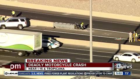 Deadly motorcycle crash near I-15 and Tropicana