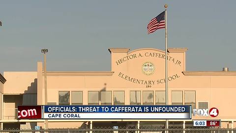 Lee County School officials: Threat to Cafferata Elementary School is unfounded