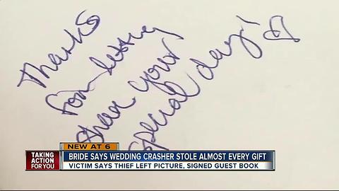 Bride: Woman crashes wedding, steals nearly all gifts