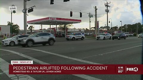Pedestrian airlifted after being hit by a pickup truck in Lehigh Acres
