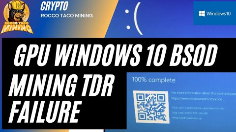 GPU Mining and the Windows BOSD | Timeout Detection and Recovery Failure