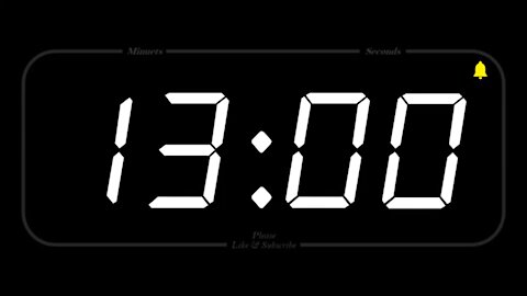13 MINUTES TIMER WITH ALARM Full HD COUNTDOW