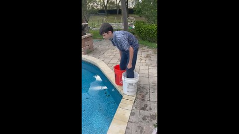 Dummy tries to run on water with bigger buckets