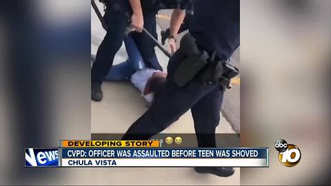 CVPD: Officer was assaulted before teen was shoved