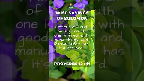 Wise Sayings of Solomon | Proverbs 12:14