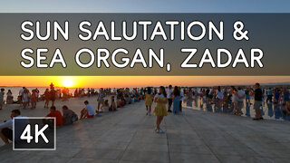 Sun Salutation and Sea Organ Installations - Sunset in Zadar, Croatia - 4K UHD