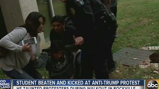 Student beaten, kicked at anti-Trump protest in Rockville