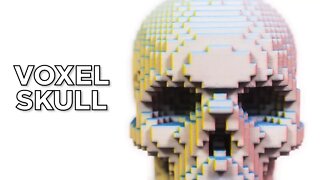 The Voxelized Skull // Full Color 3D Printed Illusion