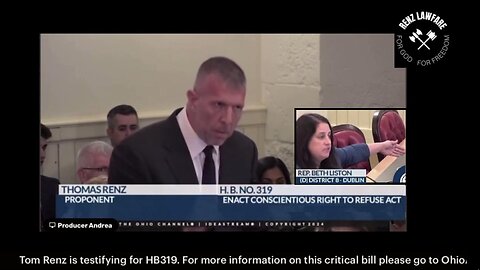 Ohio Attorney Tom Renz Testimony for HB319: Right of Conscience to Reject Vax [Rumble. com/c/TomRenz]