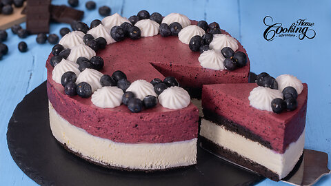 Chocolate Blueberry Mousse Cake - Easy Mousse Cake Perfect for Summer