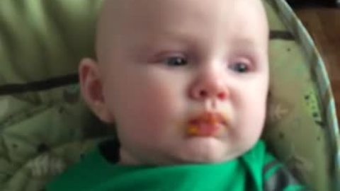Baby Gets Gagging Sensation When He Tries His First Butternut Squash