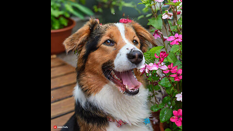 "Paws and Petals: A Symphony of Joy as Dogs Play in the Home Garden!"
