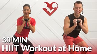 30 Minute HIIT Workout at Home for Fat Loss with Weights - 30 Min Dumbbell Full Body HIIT Workouts