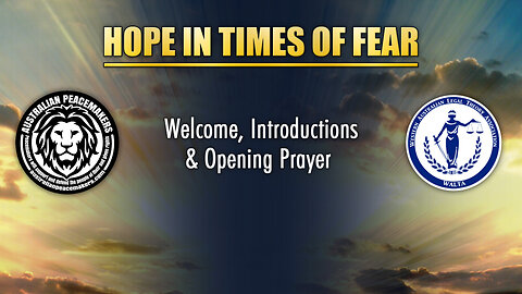 2023-10-21: Hope In Times Of Fear - Welcome, Introductions & Opening Prayer