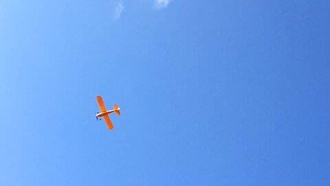 Hobbyzone Champ Ultra Micro RC Plane in church parking lot on windy day