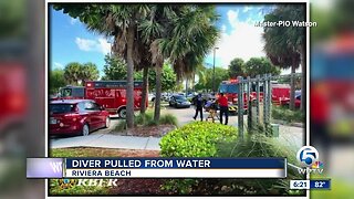 Diver pulled from the water Sunday in Riviera Beach