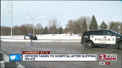 Omaha officer knocked unconscious in icy fall