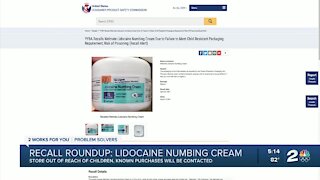 Numbing cream tops the recall roundup