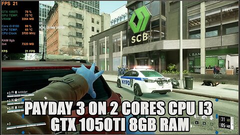 PAYDAY3 demo on GTX 1050Ti Core i3 6100