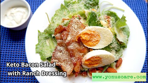Easily Make Salad. Keto based Bacon Salad with Ranch Dressing