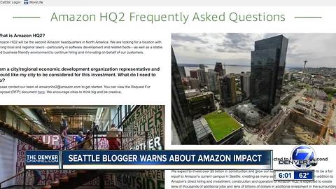 Seattle blogger warns of negative impacts of Amazon's second headquarters