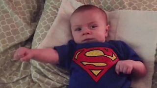 Baby Boy Does The Superman Pose