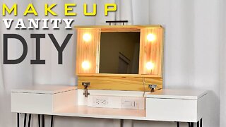 DIY MAKEUP VANITY DESK | With Storage (Plans Available)